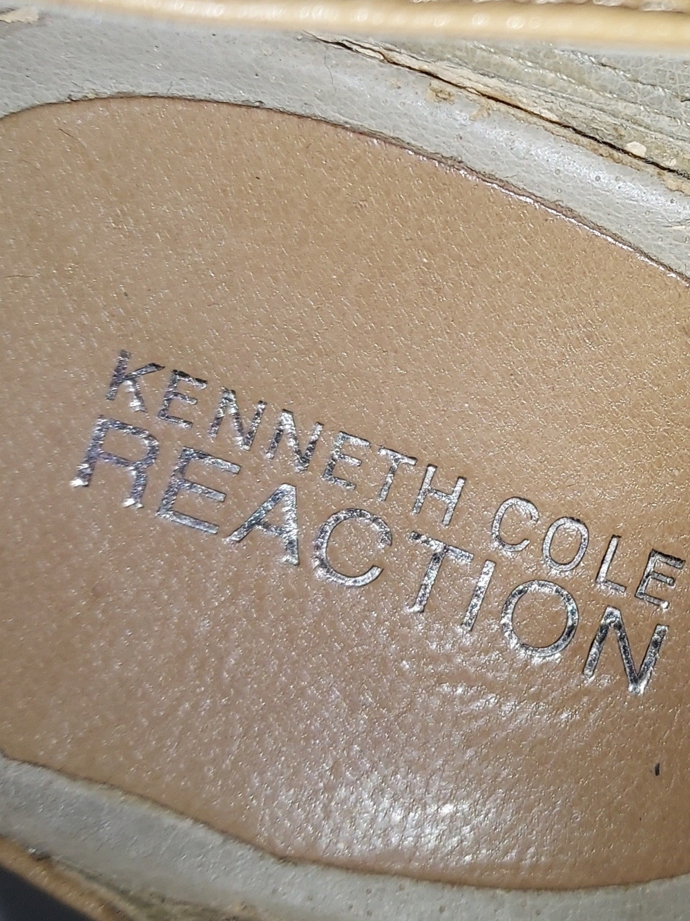 Kenneth Cole Reaction tan wedge sandals